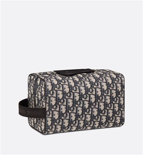 trousse dior beige|Trousse de toilette Toile jacquard Maxi Dior Oblique beige et noir.